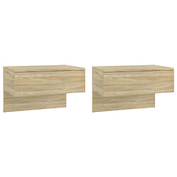 vidaXL Tables de chevet murales 2 pcs Chêne sonoma