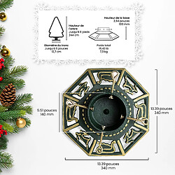 Support d'arbre de Noël Ventray avec réservoir d'eau,base d'arbre octogonale en fonte pour arbre artificiel/réel,support d'arbre 34x34x10cm,vert