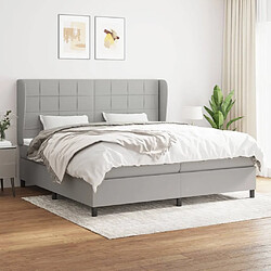 Maison Chic Lit Adulte - Lit simple Lit à sommier tapissier avec matelas moelleux - Meuble de Chambre - Gris clair 200x200cm Tissu -MN41244