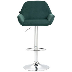 Decoshop26 Lot de 2 tabourets de bar repose-pieds en forme d'arc en métal chromé assise en velours vert foncé 10_0004032