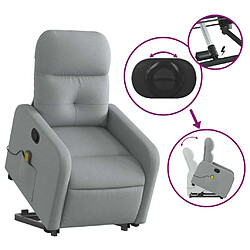 Maison Chic Fauteuil Relax pour salon, Fauteuil de massage inclinable Gris clair Tissu -GKD30552 pas cher