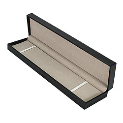 Vitrine de rangement rectangulaire en cuir PU noir pour boîte de montre de chaîne de collier