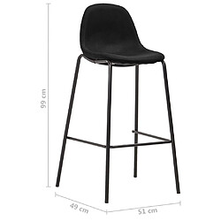 vidaXL Chaises de bar lot de 4 noir tissu pas cher