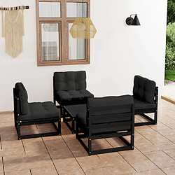 Maison Chic Salon de jardin 5 pcs + coussins - Mobilier/Meubles de jardin - Table et chaises d'extérieur Bois de pin massif -MN48040