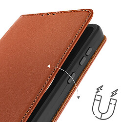 Avizar Housse pour Samsung Galaxy S23 FE Cuir Véritable Porte-carte Marron Clair pas cher