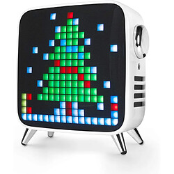 Chrono Divoom Tivoo Max Pixel LED Art Enceinte Bluetooth avec Puissance de Sortie de 41 W, Batterie intégrée et Application Intelligente,Blanc