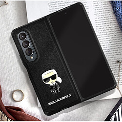 Coque Samsung Z Fold 4 Hybride Graphique 3D Karl Lagerfeld Saffiano Ikonik Noir pas cher