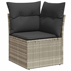 Avis vidaXL Salon de jardin avec coussins 10 pcs gris clair résine tressée