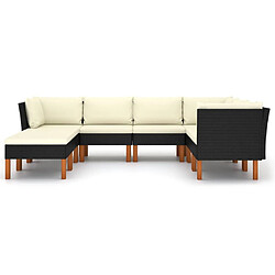 Avis Maison Chic Salon de jardin 8 pcs + coussins - Mobilier/Meubles de jardin - Table et chaises d'extérieur Résine tressée Noir -MN35084