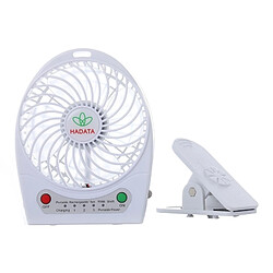 Wewoo Ventilateur blanc 4,3 pouces Portable USB / Li-ion à piles rechargeable avec troisième réglage de la vitesse du vent et Clip pas cher