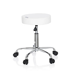 Avis Tabouret / siège pivotant / siège technique OPERATOR II simili-cuir blanc chrome hjh OFFICE