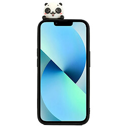 Coque en silicone flexible, motif de dessin animé en 3D, anti-chute pour votre iPhone 14 - Panda à arc bleu