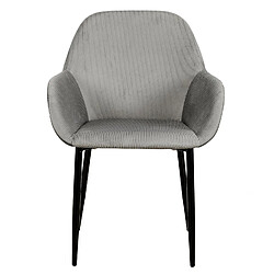 Toilinux Lot de 2 Fauteuils de table Giulia effet velours - Gris foncé