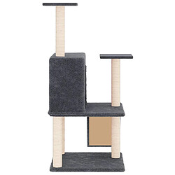 Helloshop26 Arbre à chat meuble tour grimper jouet grattage grattoir escalade plateforme avec griffoirs en sisal foncé 109 cm gris 02_0022640