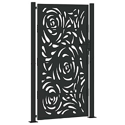 vidaXL Portail de jardin noir 105x180 cm acier conception de flamme