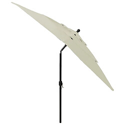 Avis Helloshop26 Parasol à 3 niveaux avec mât en aluminium 2,5 x 2,5 m sable 02_0008763