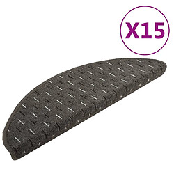 vidaXL Tapis de marches d'escalier 15 pcs Anthracite 56x17x3 cm