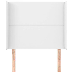 Avis Maison Chic Tête de lit scandinave avec oreilles,meuble de chambre Blanc 93x16x118/128 cm Similicuir -MN25653