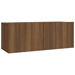 Maison Chic Ensemble de meubles TV 2 pcs | Banc TV Moderne pour salon | Meuble de Rangement - Chêne marron Bois d'ingénierie -MN66760 pas cher