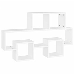 Maison Chic Étagère murale flottante forme d'auto,Etagère de rangement Blanc 82x15x51 cm Aggloméré -MN12464