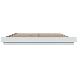 Acheter Vidaxl Cadre de lit avec lumières LED blanc 200x200 cm bois ingénierie