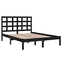 Avis vidaXL Cadre de lit sans matelas noir 120x200 cm bois massif