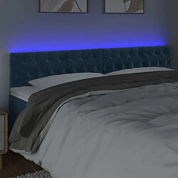 Avis Maison Chic Tête de lit scandinave à LED,meuble de chambre Bleu foncé 180x7x78/88 cm Velours -MN67220