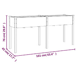 vidaXL Jardinière avec doublure 161x45x76 cm bois massif de sapin pas cher