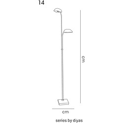 Avis Luminaire Center Lampadaire Udine avec variateur 2 Ampoules chrome satiné/verre dépoli