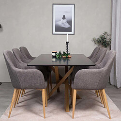 Venture Home Table de repas 90 x 180 cm Piazza noir, marron.