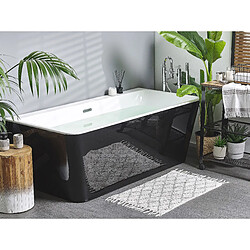 Beliani Baignoire semi-îlot noire 170 x 80 cm HASSEL