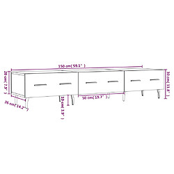 vidaXL Meuble TV gris béton 150x36x30 cm bois d'ingénierie pas cher