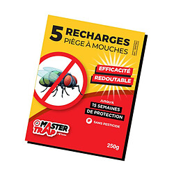 Recharge pour piège à mouches - MASTER TRAP - Recharge pour attraper les mouches - 5 sachets, jusqu'à 15 semaines de protection