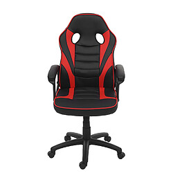 Decoshop26 Fauteuil chaise de bureau gamer sur roulettes forme ergonomique pivotant hauteur réglable synthétique noir / rouge 04_0001841