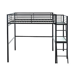 Acheter Vente-Unique Lit mezzanine CASUAL II - 140 x 190 cm - plateforme bureau - Anthracite + matelas