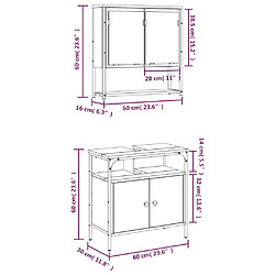 vidaXL Ensemble de meubles de salle de bain 2 pcs chêne sonoma pas cher