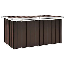 Helloshop26 Coffre boîte meuble de jardin rangement 129 x 67 x 65 cm marron 02_0013097 pas cher