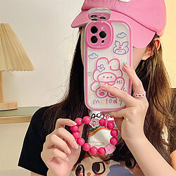 GUPBOO Étui pour iPhone11 Support de miroir pour étui de téléphone pour fille lapin Graffiti Line