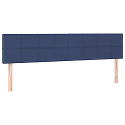 vidaXL Têtes de lit 2 pcs Bleu 90x5x78/88 cm Tissu