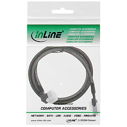 Câble InLine® Mini SAS HD SFF-8643 coudé sur SFF-8087 avec bande latérale de 1 m