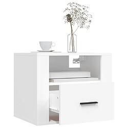 Avis vidaXL Table de chevet murale Blanc 50x36x40 cm