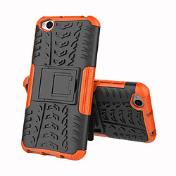 Wewoo Coque Renforcée Pneu Texture TPU + PC Housse de protection antichoc pour Xiaomi Redmi Go avec support Orange