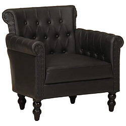 vidaXL Fauteuil Noir Cuir de chèvre véritable