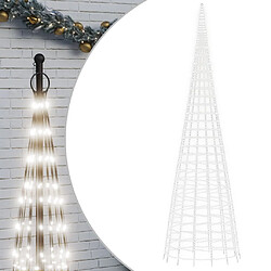 vidaXL Arbre de Noël lumineux sur mât de drapeau 3000 LED blanc 800 cm