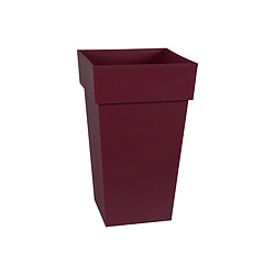 Pot de fleur carré Toscane 39 x H.65 cm - Rouge bourgogne - Eda