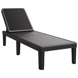 Maison Chic Chaise longue, Transat noir 159x57x83,5 cm polypropylène