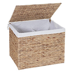 Acheter Decoshop26 Panier à linge coffre de rangement 2 compartiments jacinthe d'eau 50x60x43cm 129L 04_0003774