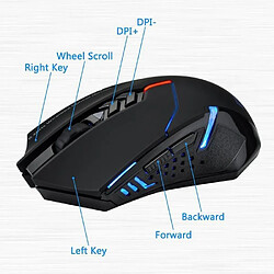 2000 DPI Souris gamer sans fil - 7 boutons réglable 2.4G