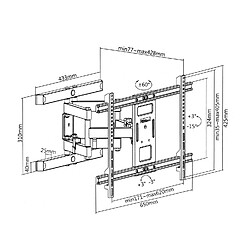 Support mural 37-85" Maclean QLED OLED LED LCD Plasma TV pivotant inclinable max vesa 600x400 pas cher