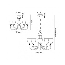 Avis Luminaire Center Suspension Cooper Nickel satiné 5 ampoules 41cm